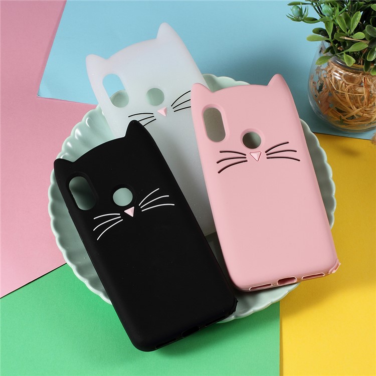 3D Mustache Cat Silicone Phone Casing for Xiaomi Mi A2 Lite / Redmi 6 Pro (China) - Pink-6