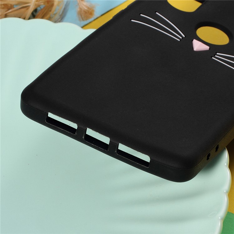 3D Mustache Cat Silicone Phone Accessory Case for Xiaomi Mi 8 SE (5.88-inch) - Black-4