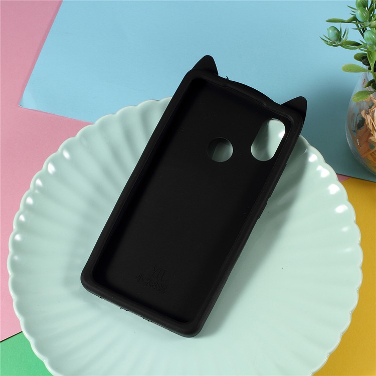 3D Mustache Cat Silicone Phone Accessory Case for Xiaomi Mi 8 SE (5.88-inch) - Black-5