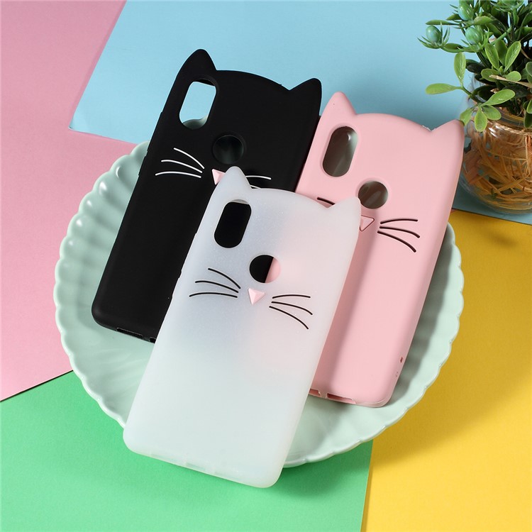 3D Mustache Cat Silicone Phone Accessory Case for Xiaomi Mi 8 SE (5.88-inch) - Black-6