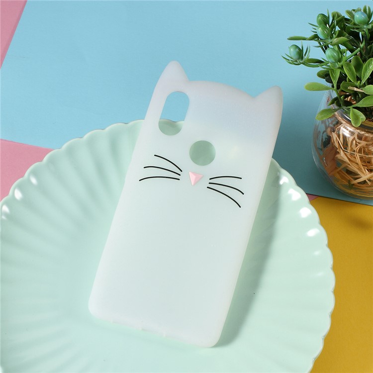 3D Mustache Cat Silicone Phone Casing for Xiaomi Mi 8 SE (5.88-inch) - Transparent-1