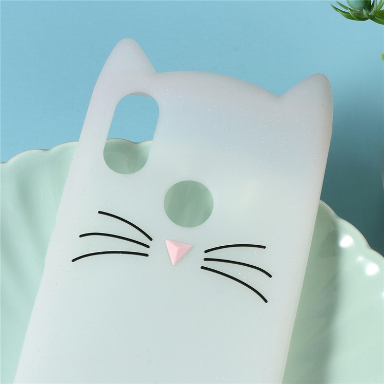 3D Mustache Cat Silicone Phone Casing for Xiaomi Mi 8 SE (5.88-inch) - Transparent-2