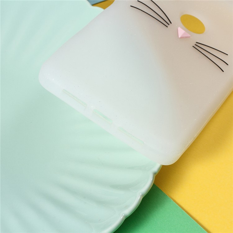 3D Mustache Cat Silicone Phone Casing for Xiaomi Mi 8 SE (5.88-inch) - Transparent-4
