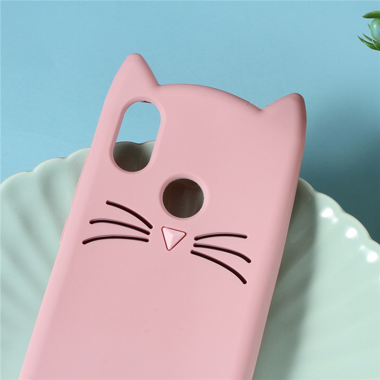 3D Mustache Cat Silicone Cell Phone Cover for Xiaomi Mi 8 SE (5.88-inch) - Pink-2