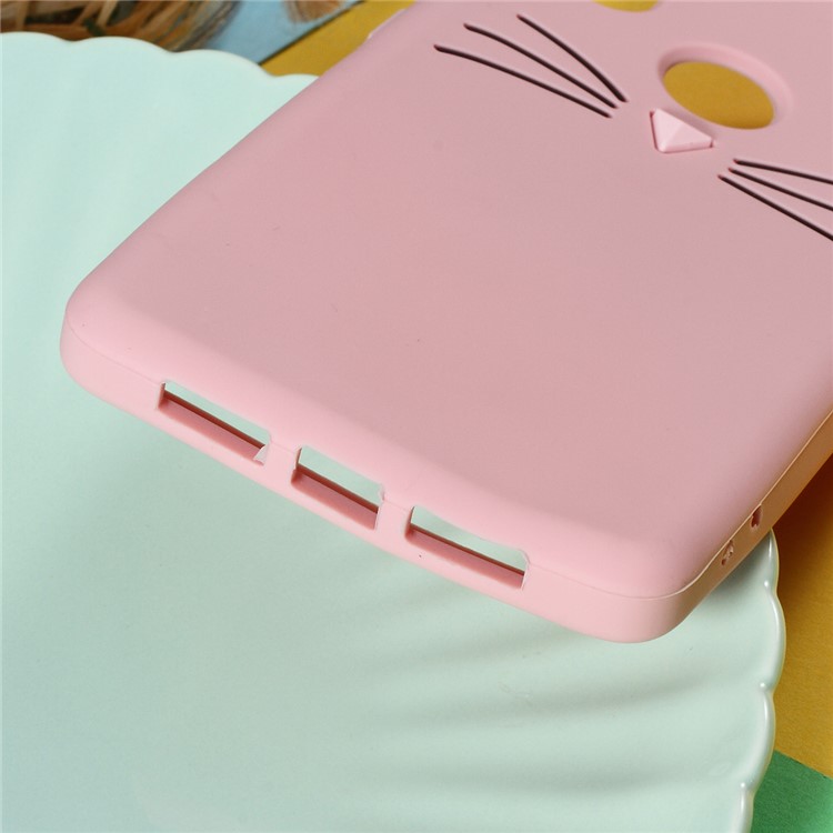 3D Mustache Cat Silicone Cell Phone Cover for Xiaomi Mi 8 SE (5.88-inch) - Pink-4