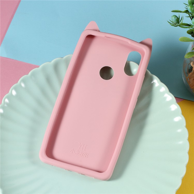 3D Mustache Cat Silicone Cell Phone Cover for Xiaomi Mi 8 SE (5.88-inch) - Pink-5