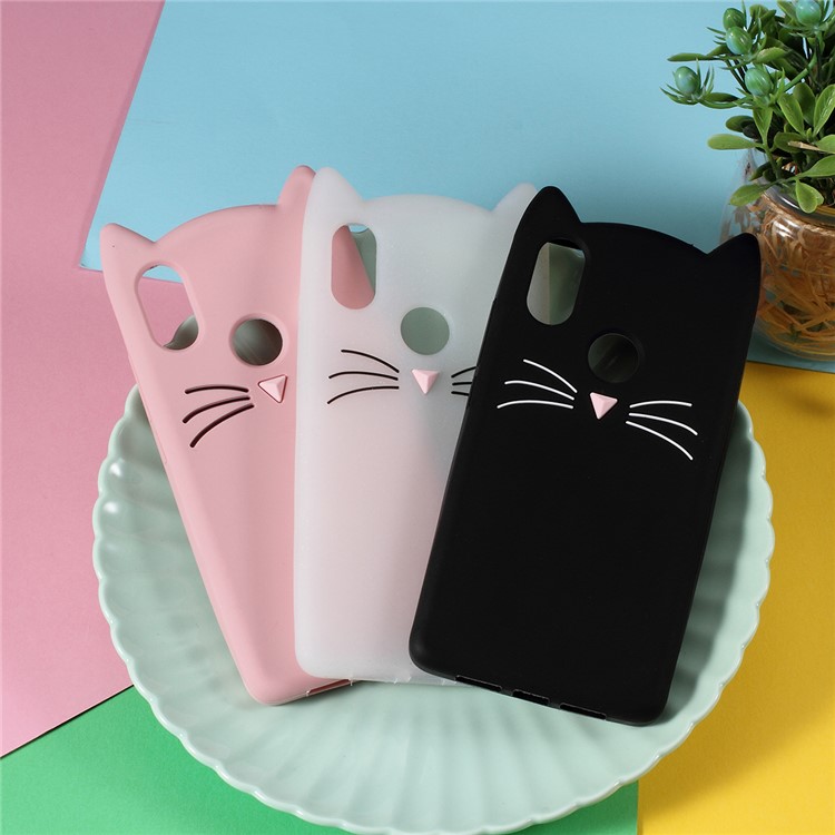 3D Mustache Cat Silicone Cell Phone Cover for Xiaomi Mi 8 SE (5.88-inch) - Pink-6