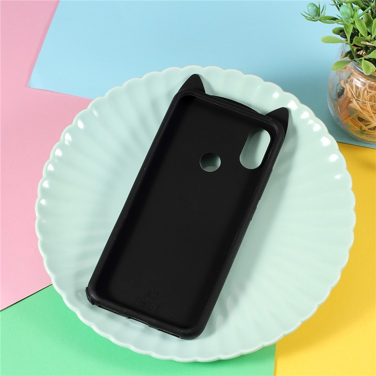 3D Moustache Cat Silicone Case for Xiaomi Mi A2 / Mi 6X (China) - Black-5