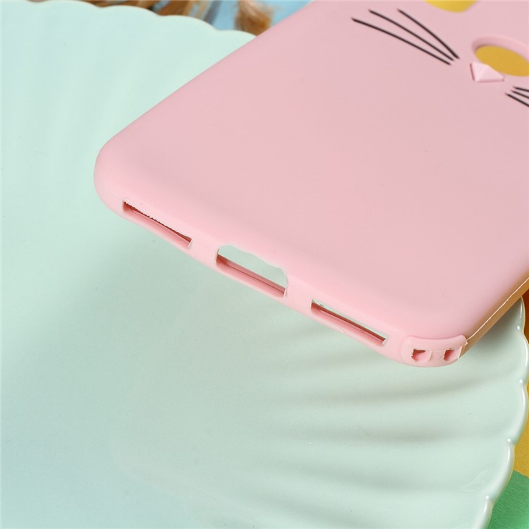 3D Moustache Cat Silicone Cover for Xiaomi Mi A2 / Mi 6X (China) - Pink-4