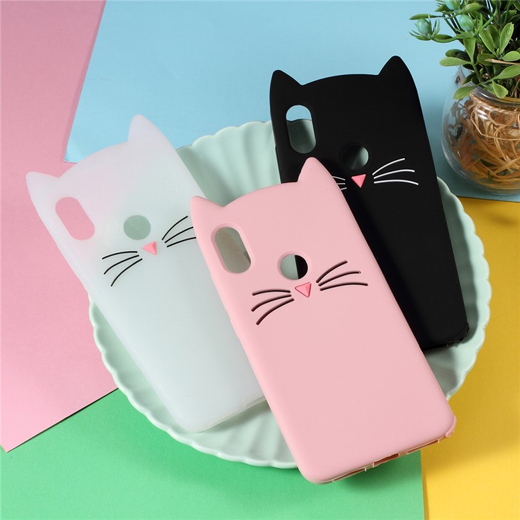 3D Moustache Cat Silicone Case for Xiaomi Redmi Note 6 Pro - Black-6