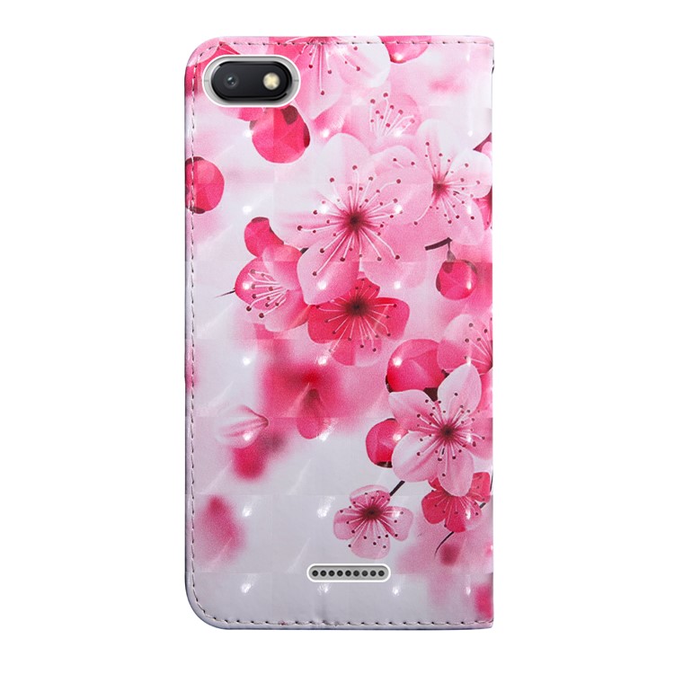 Light Spot Decor Patterned Wallet Leather Cell Phone Case for Xiaomi Redmi 6A - Peach Blossom-3