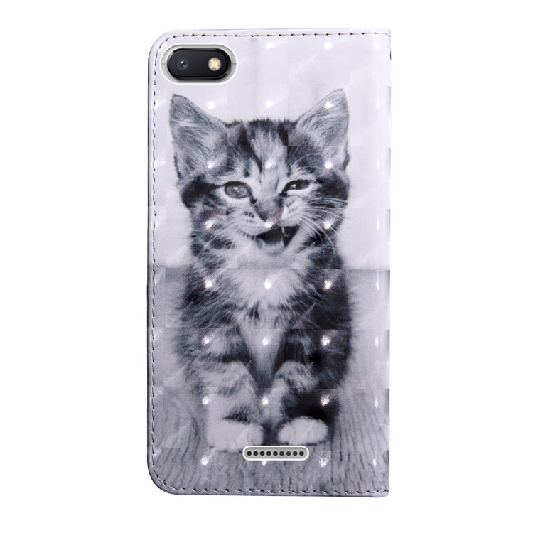 Light Spot Decor Patterned Leather Stand Case with Card Slots for Xiaomi Redmi 6A - Lovely Cat-3