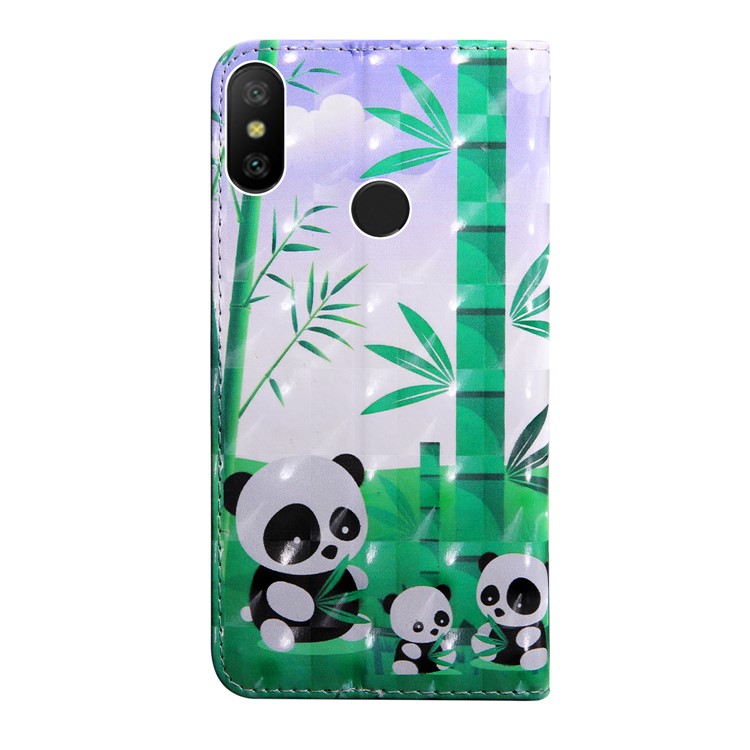 Light Spot Decor Patterned Leather Wallet Cover for Xiaomi Mi A2 Lite / Redmi 6 Pro (China) - Pandas-3