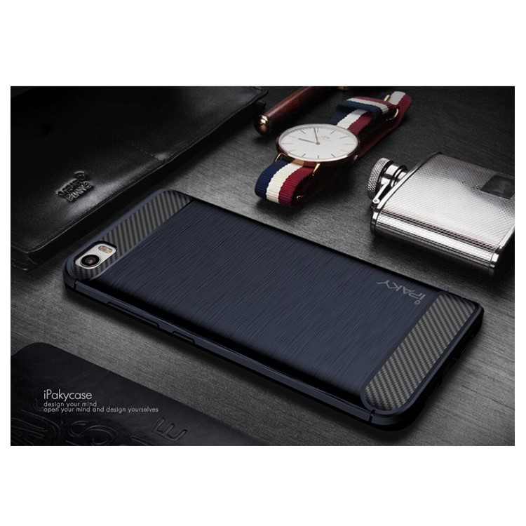 IPAKY for Xiaomi Mi 5 Brushed TPU Phone Shell Case - Dark Blue-1