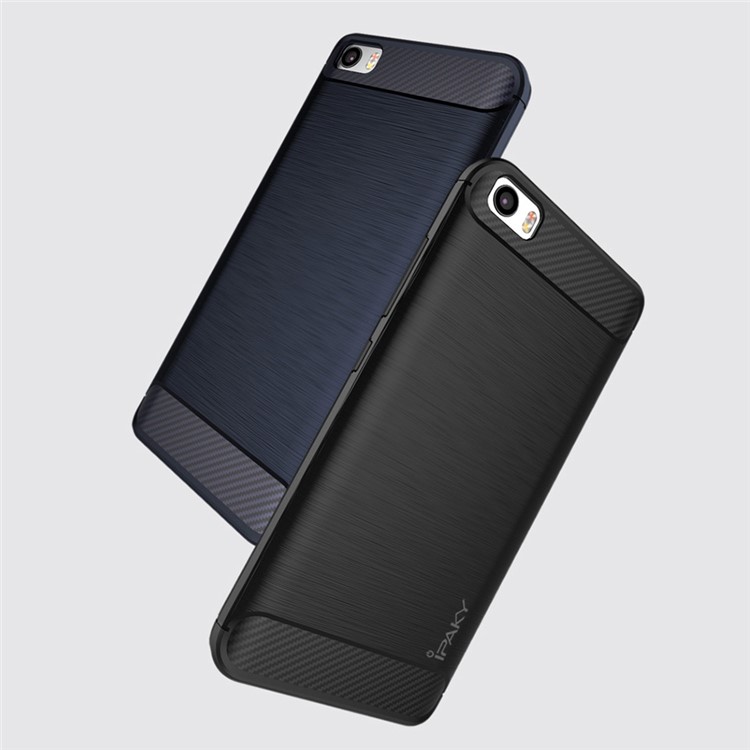 IPAKY for Xiaomi Mi 5 Brushed TPU Phone Shell Case - Dark Blue-3