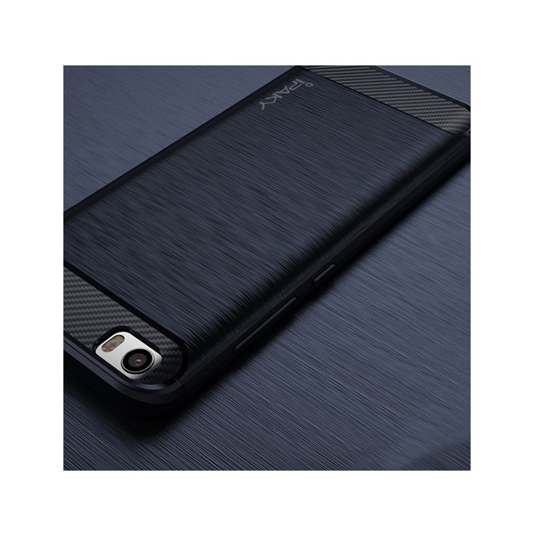 IPAKY for Xiaomi Mi 5 Brushed TPU Phone Shell Case - Dark Blue-4