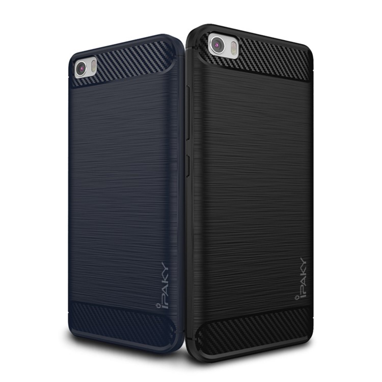 IPAKY for Xiaomi Mi 5 Brushed TPU Phone Shell Case - Dark Blue-5