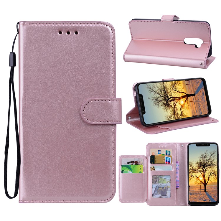 5 Card Slots Wallet Leather Phone Cover for Xiaomi Pocophone F1 / Poco F1 - Rose Gold-1