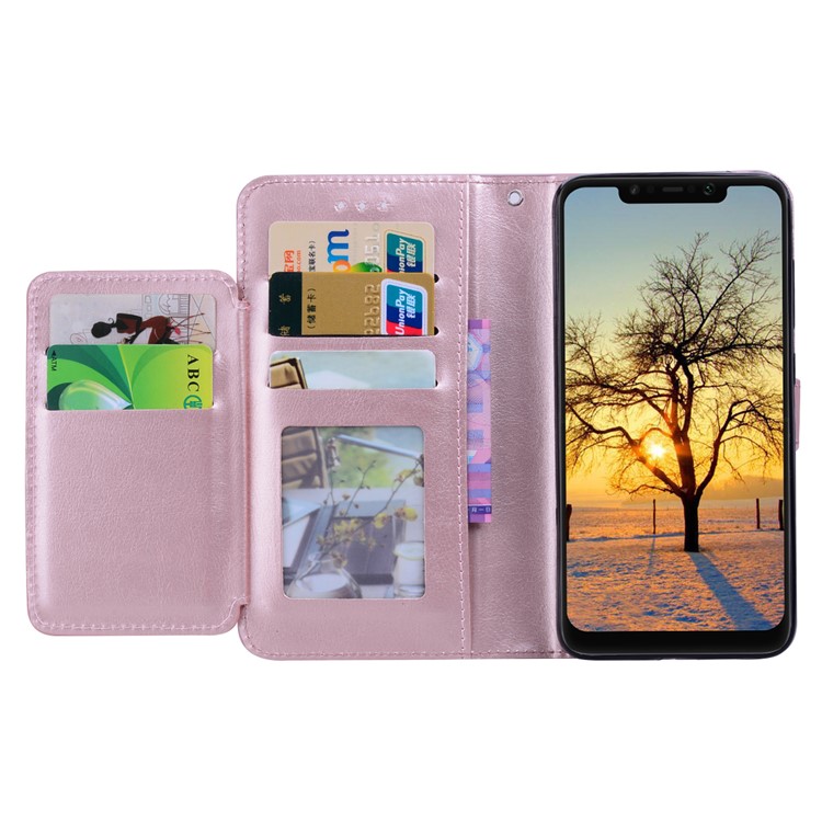 5 Card Slots Wallet Leather Phone Cover for Xiaomi Pocophone F1 / Poco F1 - Rose Gold-4