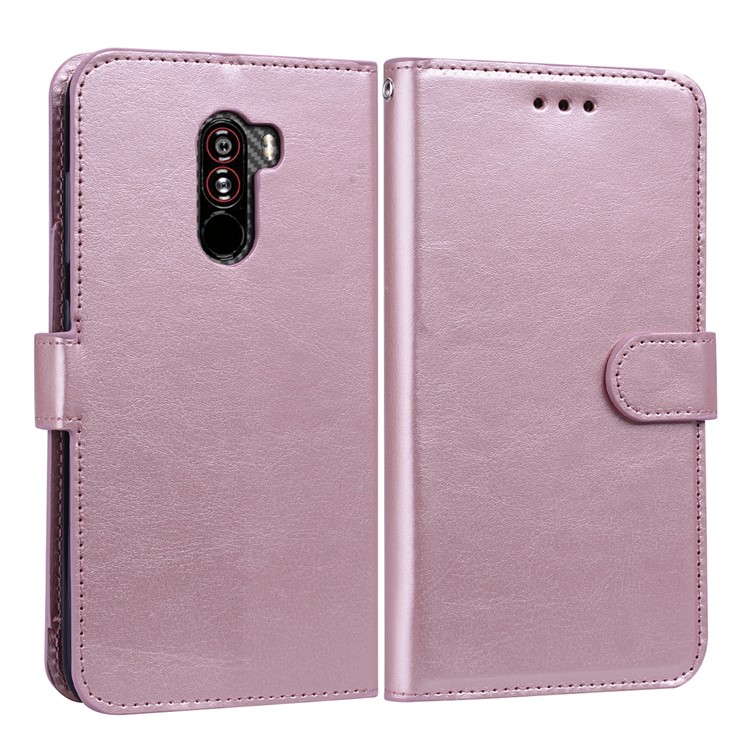 5 Card Slots Wallet Leather Phone Cover for Xiaomi Pocophone F1 / Poco F1 - Rose Gold-5