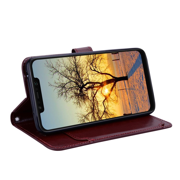 5 Card Slots Leather Stand Cell Phone Cover for Xiaomi Pocophone F1 / Poco F1 - Brown-2