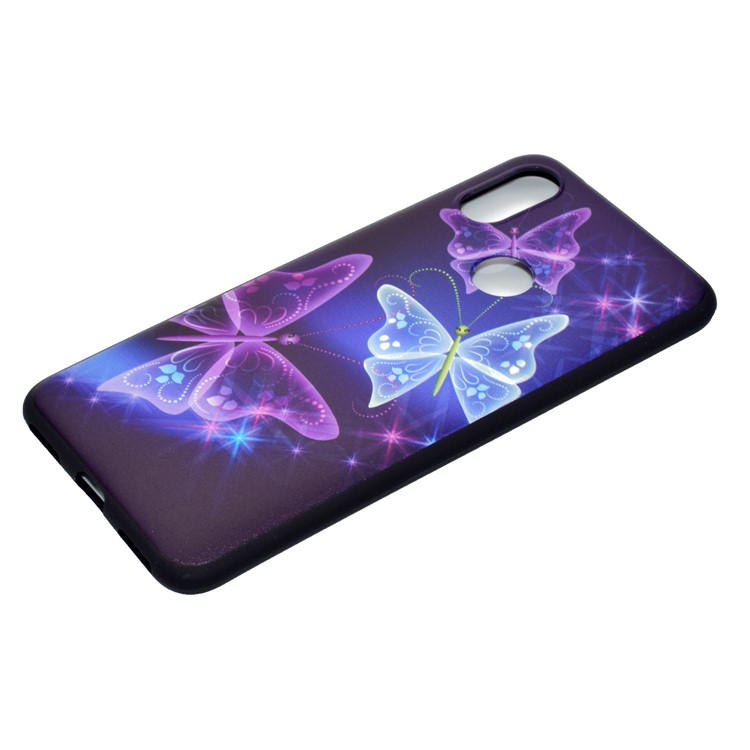 For Xiaomi Redmi Note 6 Pro Pattern Printing Soft TPU Phone Case - Glitter Butterflies-3