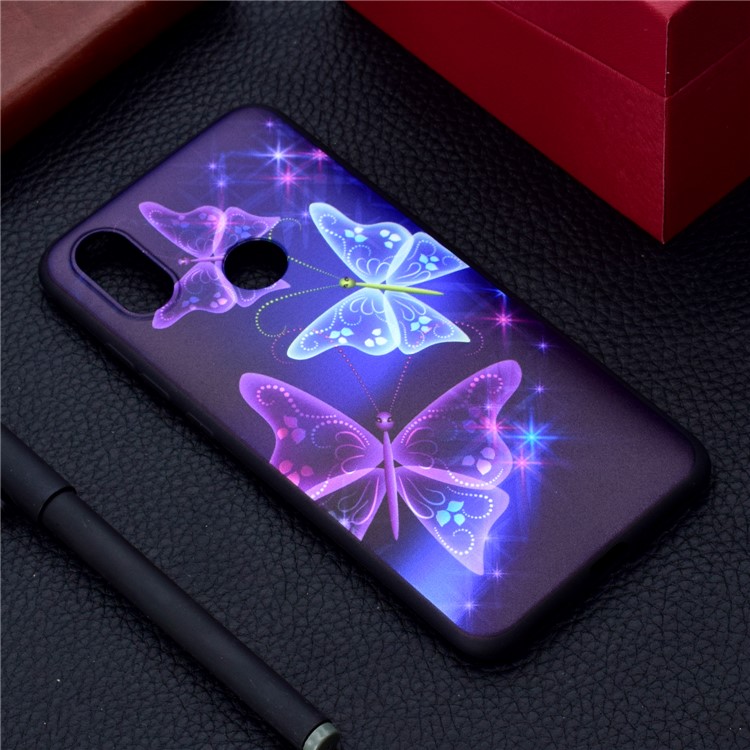 For Xiaomi Redmi Note 6 Pro Pattern Printing Soft TPU Phone Case - Glitter Butterflies-6