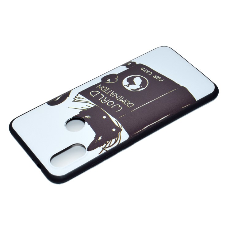 For Xiaomi Redmi Note 6 Pro Pattern Printing Soft TPU Protection Cover - Cat Reading Book-4