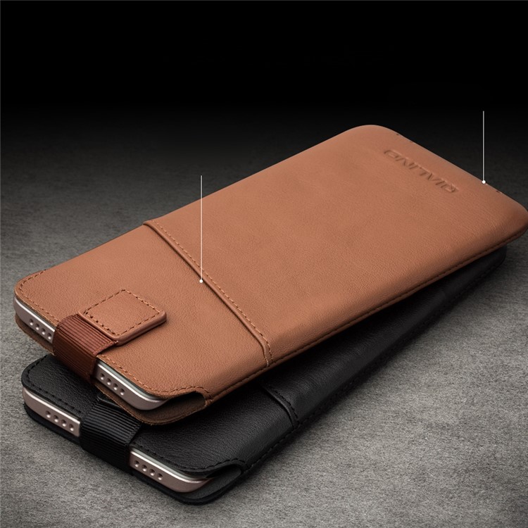 QIALINO Genuine Leather Sleeve Pouch for Xiaomi mi 5S/ 5S Plus, Size: 166 x 88mm - Black-3