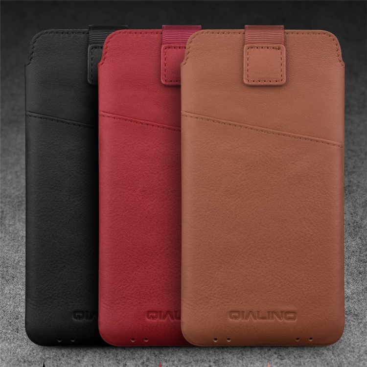 QIALINO Genuine Leather Sleeve Pouch for Xiaomi mi 5S/ 5S Plus, Size: 166 x 88mm - Black-5