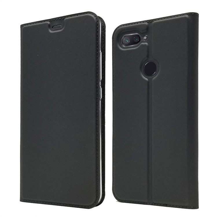 Auto-absorbed Leather Stand Card Holder Cellphone Cover Case for Xiaomi Mi 8 Lite / Mi 8 Youth (Mi 8X) - Black-2