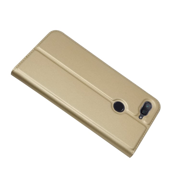 Auto-absorbed Leather Stand Card Holder Cellphone Case for Xiaomi Mi 8 Lite / Mi 8 Youth (Mi 8X) - Gold-4