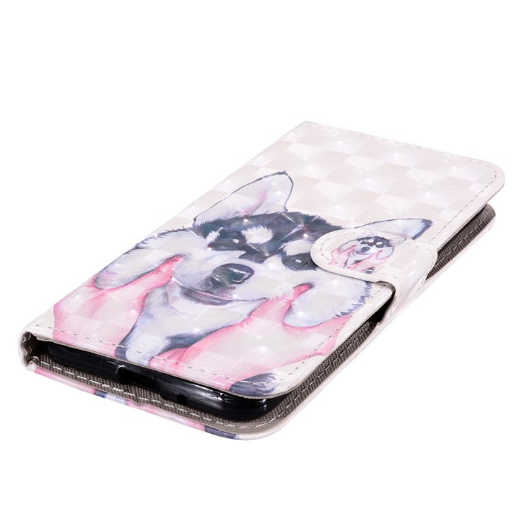 Pattern Printing Leather Wallet Case with Strap for Xiaomi Redmi 6 (Dual Camera: 12MP+5MP) - Husky-8