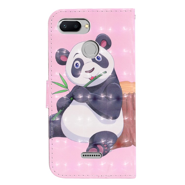 Pattern Printing Leather Stand Cover for Xiaomi Redmi 6 (Dual Camera: 12MP+5MP) - Panda-7