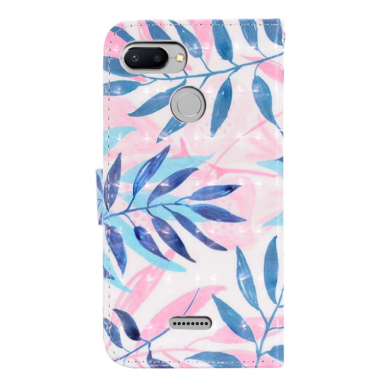 Pattern Printing Leather Protection Case for Xiaomi Redmi 6 (Dual Camera: 12MP+5MP) - Leaves-7