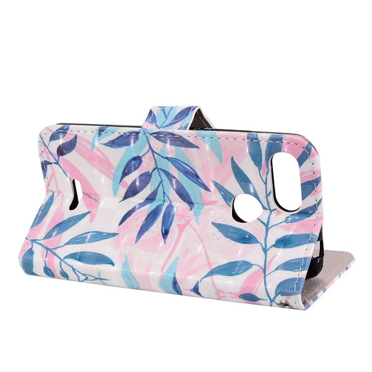 Pattern Printing Leather Protection Case for Xiaomi Redmi 6 (Dual Camera: 12MP+5MP) - Leaves-9