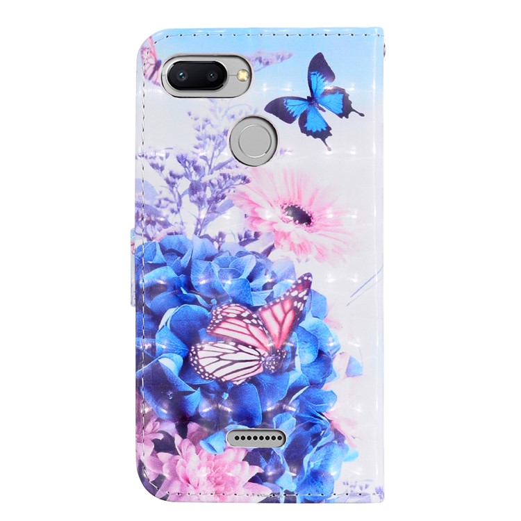 Pattern Printing Leather Protective Shell for Xiaomi Redmi 6 (Dual Camera: 12MP+5MP) - Butterfly and Flower-7