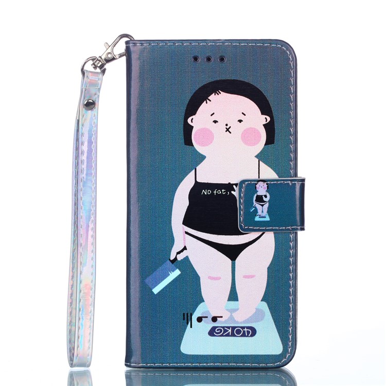 Laser Carving Pattern Printing PU Leather Protection Phone Cover for Xiaomi Mi A2 Lite / Redmi 6 Pro - Not Fat-1