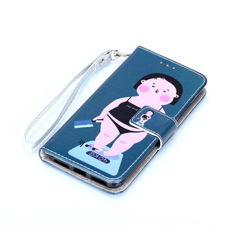 Laser Carving Pattern Printing PU Leather Protection Phone Cover for Xiaomi Mi A2 Lite / Redmi 6 Pro - Not Fat-3