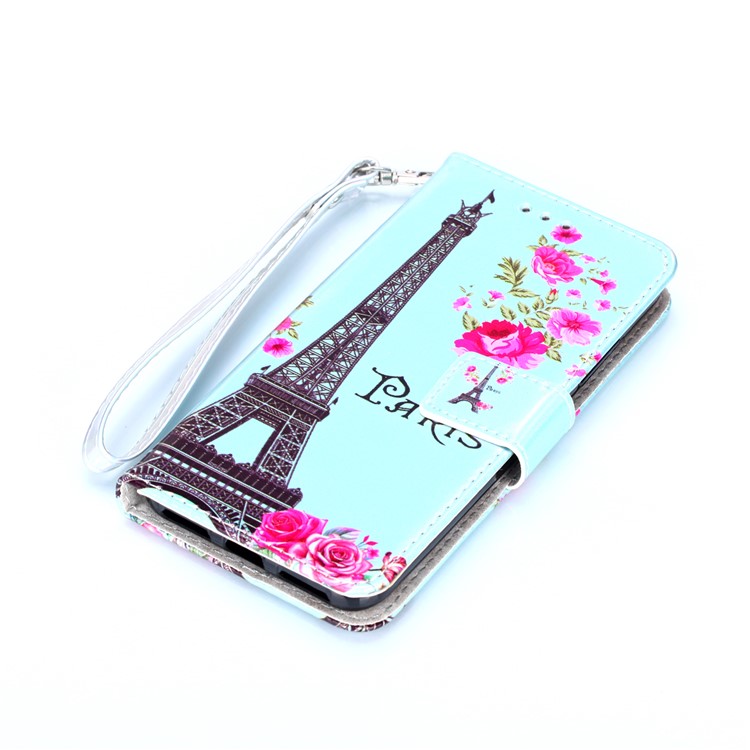 Laser Carving Pattern Printing PU Leather Protection Phone Shell for Xiaomi Mi A2 Lite / Redmi 6 Pro - Eiffel Tower-3