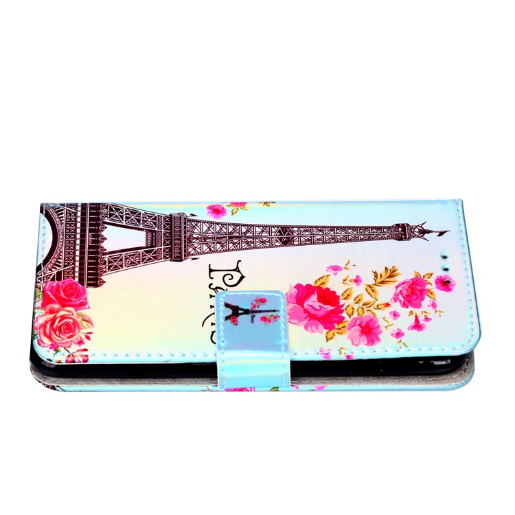 Laser Carving Pattern Printing PU Leather Protection Phone Shell for Xiaomi Mi A2 Lite / Redmi 6 Pro - Eiffel Tower-6