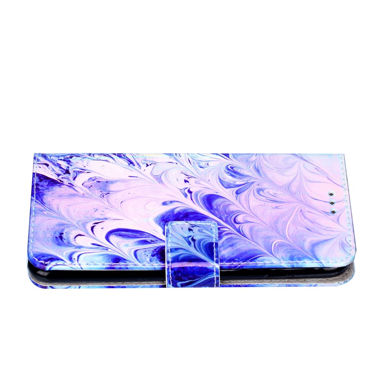 Laser Carving Pattern Printing PU Leather Case with Strap for Xiaomi Mi A2 Lite / Redmi 6 Pro - Waves Pattern-6