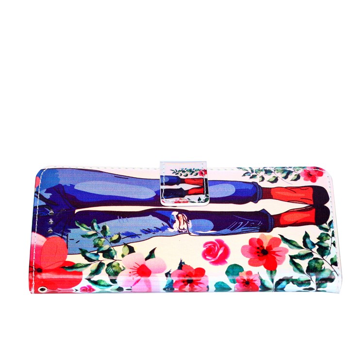 Laser Carving Pattern Printing Card Holder Leather Cover for Xiaomi Mi A2 Lite / Redmi 6 Pro - Flowers and Legs-5