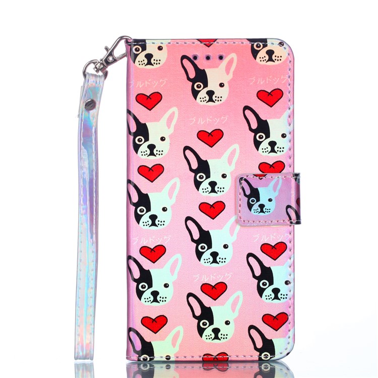 Laser Carving Pattern Printing PU Leather Shell for Xiaomi Mi A2 Lite / Redmi 6 Pro - Dogs Pattern-1