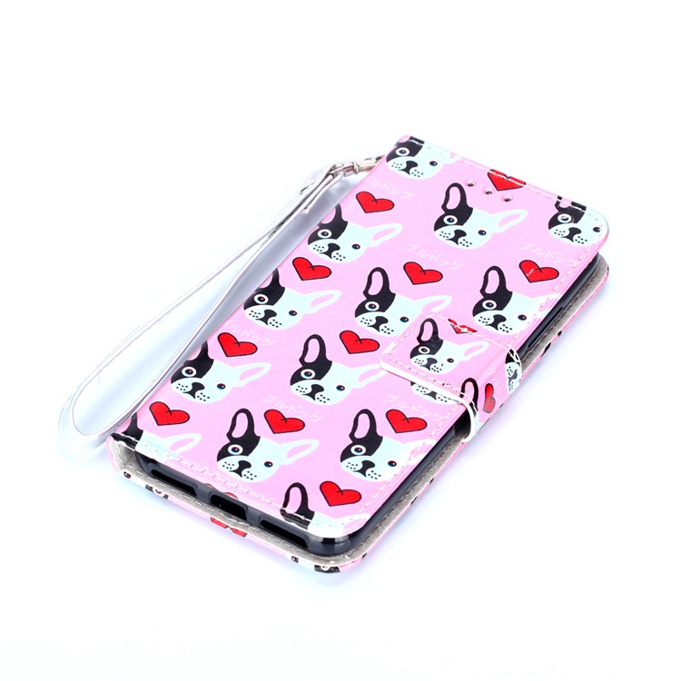 Laser Carving Pattern Printing PU Leather Shell for Xiaomi Mi A2 Lite / Redmi 6 Pro - Dogs Pattern-3