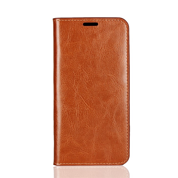 Crazy Horse Genuine Leather Protective Shell Case for Xiaomi Redmi Note 6 Pro - Brown-2