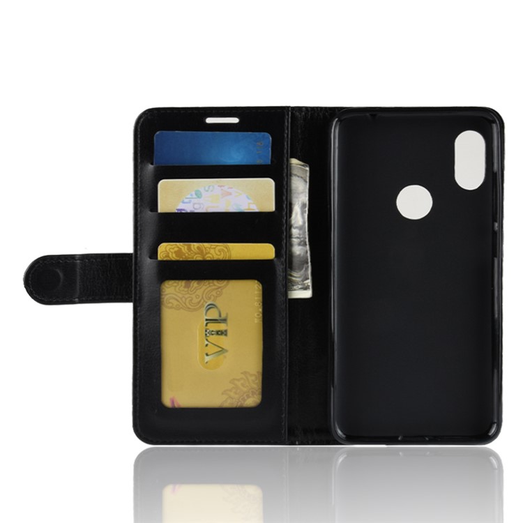 Crazy Horse Wallet Stand Leather Case for Xiaomi Redmi Note 6 Pro - Black-4