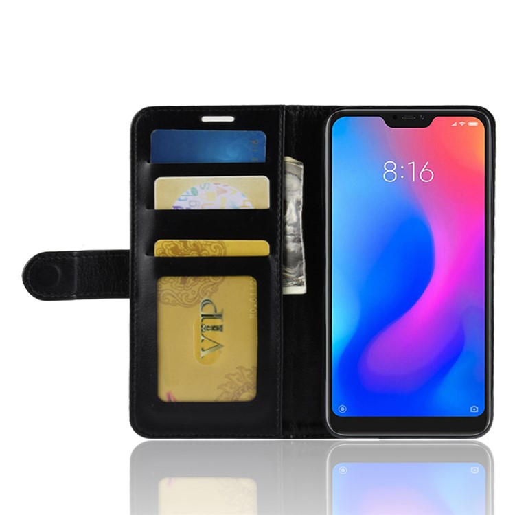 Crazy Horse Wallet Stand Leather Case for Xiaomi Redmi Note 6 Pro - Black-5