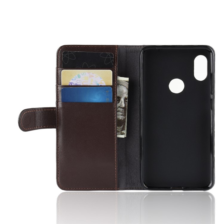 Split Leather Phone Cover with 3 Card Slots for Xiaomi Mi A2 Lite / Redmi 6 Pro - Brown-5