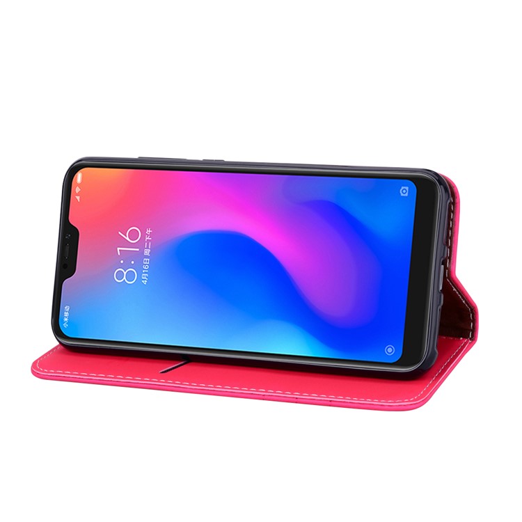 HAT PRINCE Auto-absorbed Stand Leather Cover for Xiaomi Mi A2 Lite / Redmi 6 Pro (China) - Rose-4